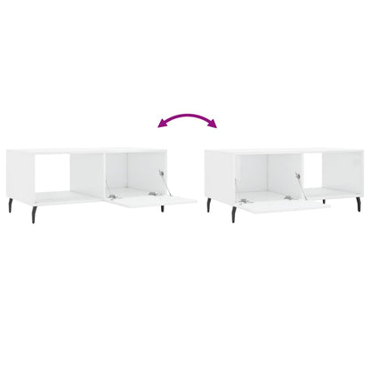 Couchtisch Hochglanz-Weiß 90x50x40 cm Holzwerkstoff - Pazzar.ch