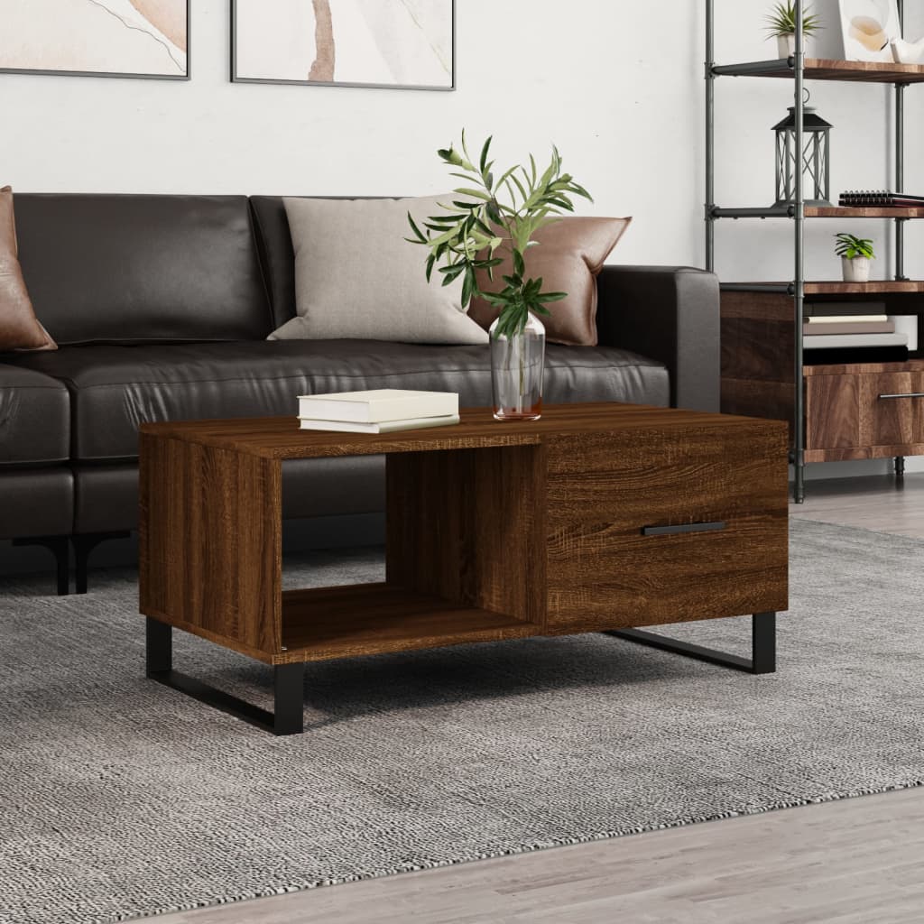Couchtisch Braun Eichen-Optik 90x50x40 cm Holzwerkstoff - Pazzar.ch