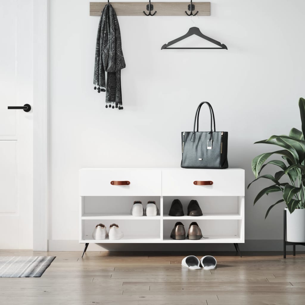 Schuhbank Weiß 102x35x55 cm Holzwerkstoff - Pazzar.ch