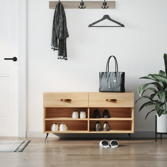 Schuhbank Sonoma-Eiche 102x35x55 cm Holzwerkstoff - Pazzar.ch