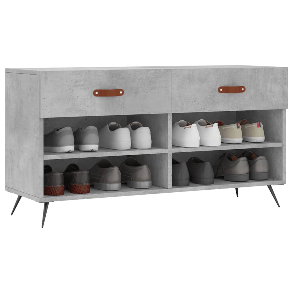 Schuhbank Betongrau 102x35x55 cm Holzwerkstoff - Pazzar.ch