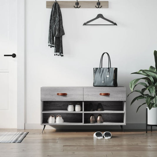 Schuhbank Grau Sonoma 102x35x55 cm Holzwerkstoff - Pazzar.ch