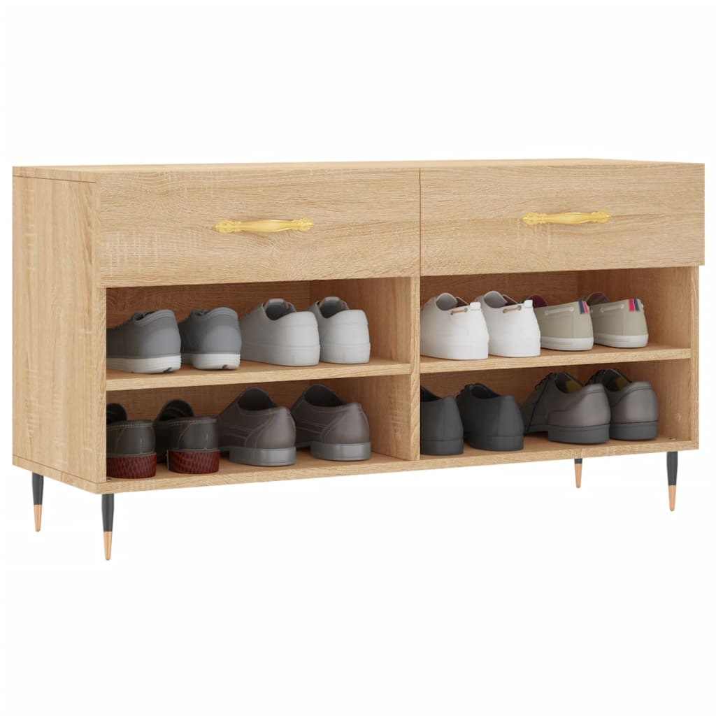 Schuhbank Sonoma-Eiche 102x35x55 cm Holzwerkstoff - Pazzar.ch