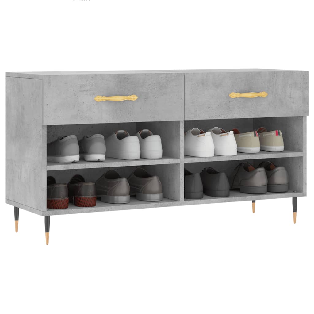 Schuhbank Betongrau 102x35x55 cm Holzwerkstoff - Pazzar.ch