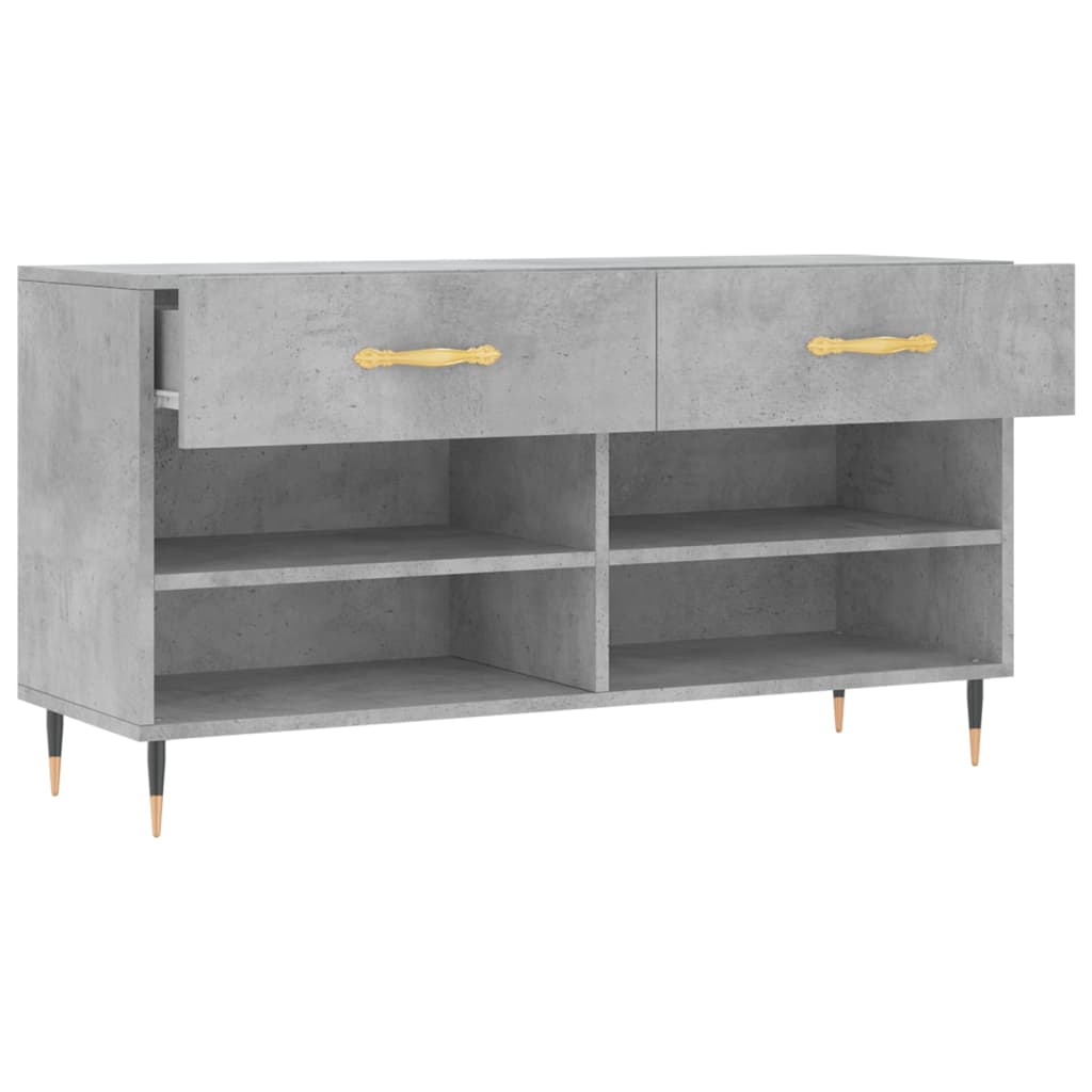 Schuhbank Betongrau 102x35x55 cm Holzwerkstoff - Pazzar.ch