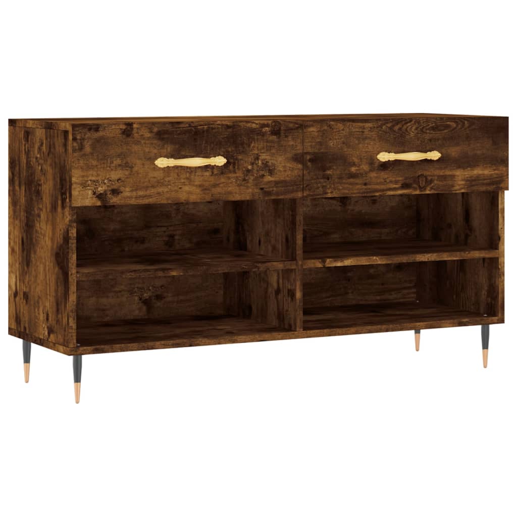 Schuhbank Räuchereiche 102x35x55 cm Holzwerkstoff - Pazzar.ch