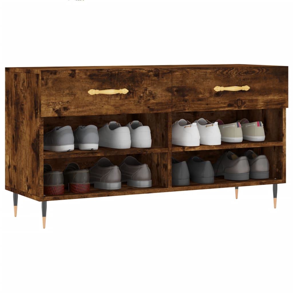 Schuhbank Räuchereiche 102x35x55 cm Holzwerkstoff - Pazzar.ch