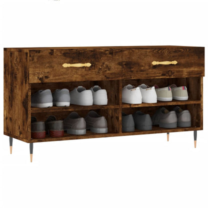 Schuhbank Räuchereiche 102x35x55 cm Holzwerkstoff - Pazzar.ch