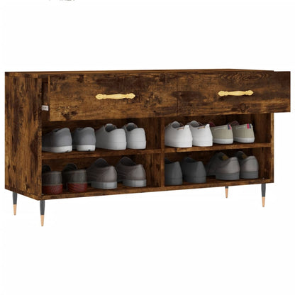 Schuhbank Räuchereiche 102x35x55 cm Holzwerkstoff - Pazzar.ch