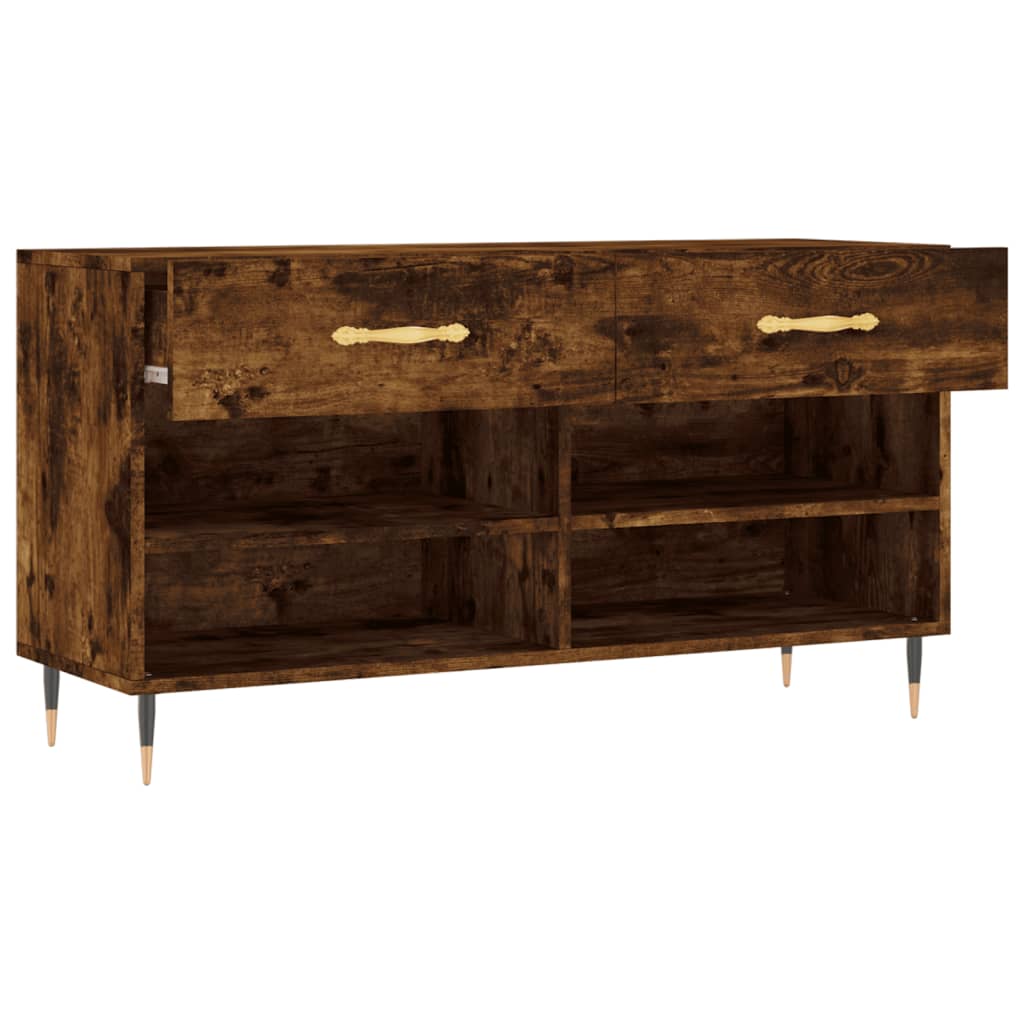 Schuhbank Räuchereiche 102x35x55 cm Holzwerkstoff - Pazzar.ch