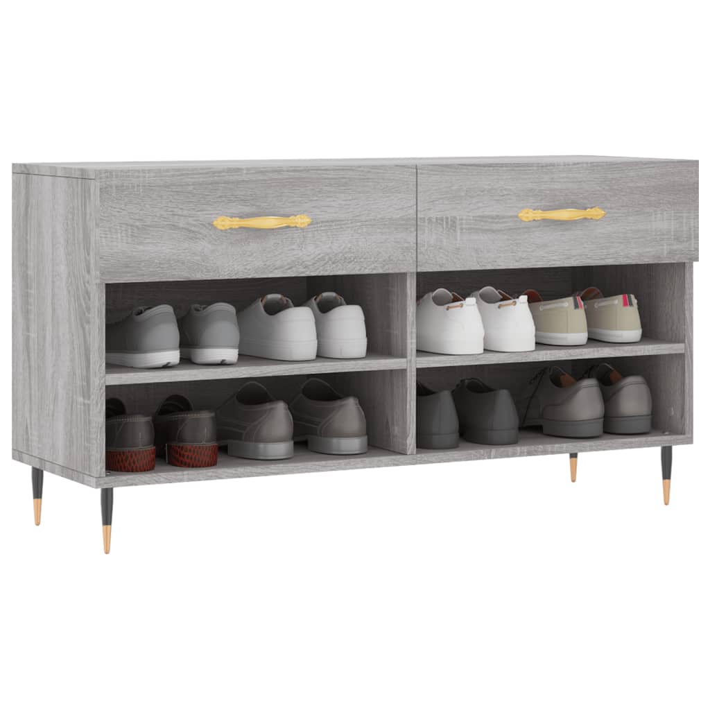 Schuhbank Grau Sonoma 102x35x55 cm Holzwerkstoff - Pazzar.ch