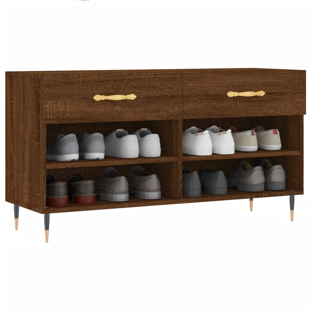 Schuhbank Braun Eichen-Optik 102x35x55 cm Holzwerkstoff - Pazzar.ch
