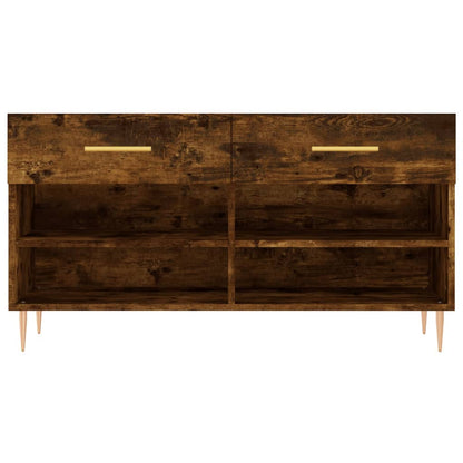 Schuhbank Räuchereiche 102x35x55 cm Holzwerkstoff - Pazzar.ch