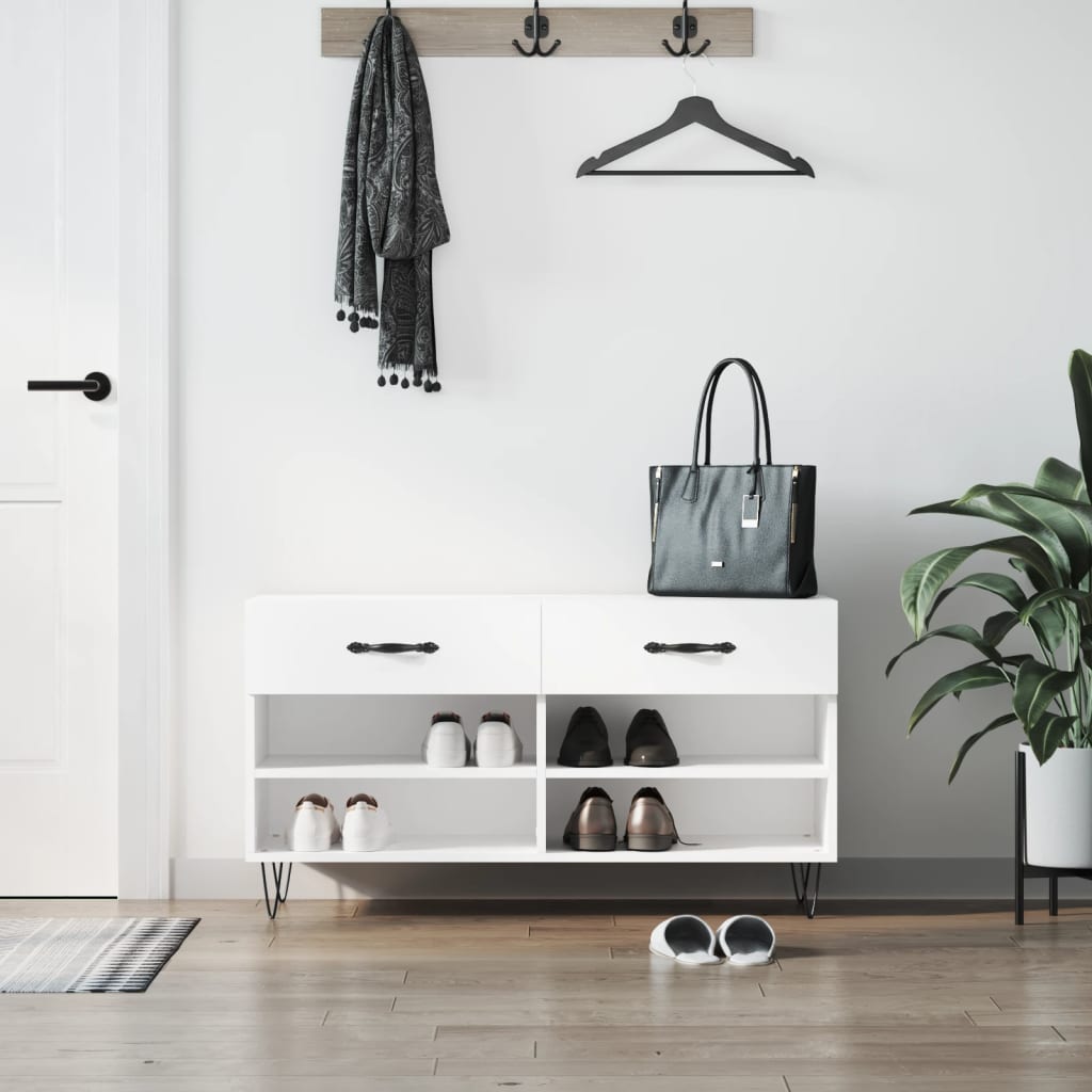 Schuhbank Weiß 102x35x55 cm Holzwerkstoff - Pazzar.ch