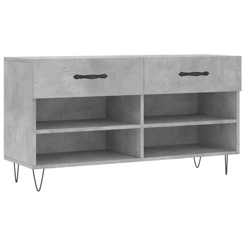 Schuhbank Betongrau 102x35x55 cm Holzwerkstoff - Pazzar.ch