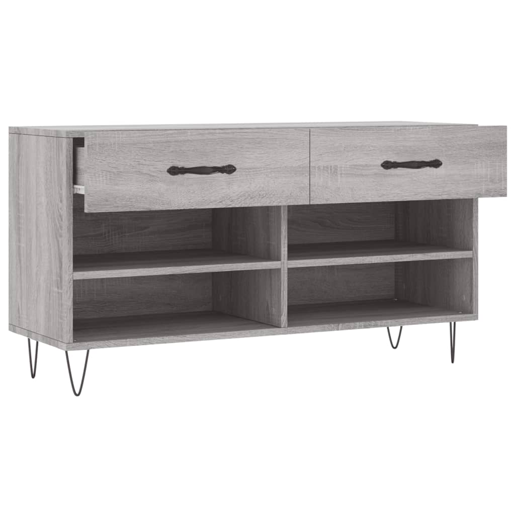 Schuhbank Grau Sonoma 102x35x55 cm Holzwerkstoff - Pazzar.ch