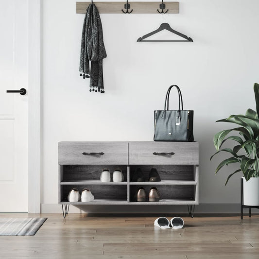 Schuhbank Grau Sonoma 102x35x55 cm Holzwerkstoff - Pazzar.ch