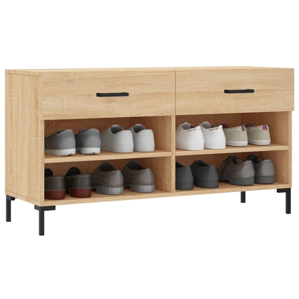Schuhbank Sonoma-Eiche 102x35x55 cm Holzwerkstoff - Pazzar.ch