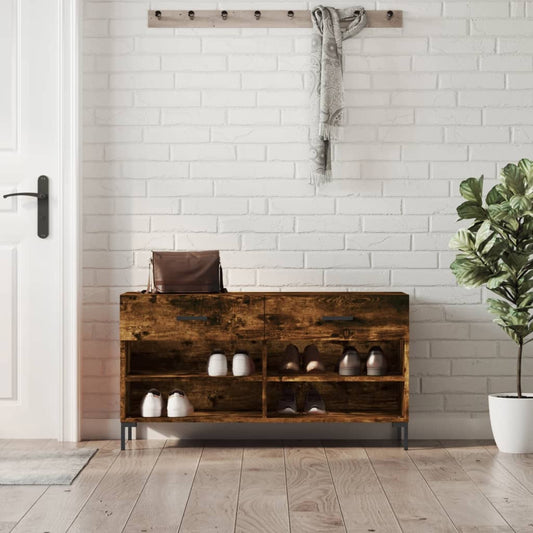 Schuhbank Räuchereiche 102x35x55 cm Holzwerkstoff - Pazzar.ch