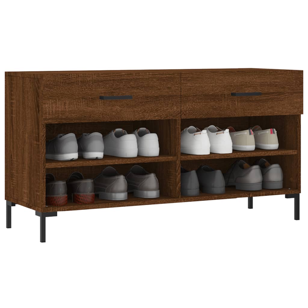 Schuhbank Braun Eichen-Optik 102x35x55 cm Holzwerkstoff - Pazzar.ch