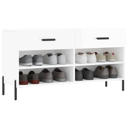 Schuhbank Hochglanz-Weiß 102x35x55 cm Holzwerkstoff - Pazzar.ch