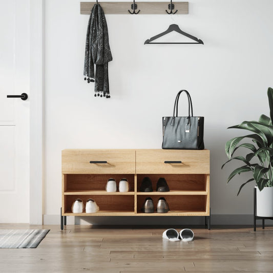 Schuhbank Sonoma-Eiche 102x35x55 cm Holzwerkstoff - Pazzar.ch
