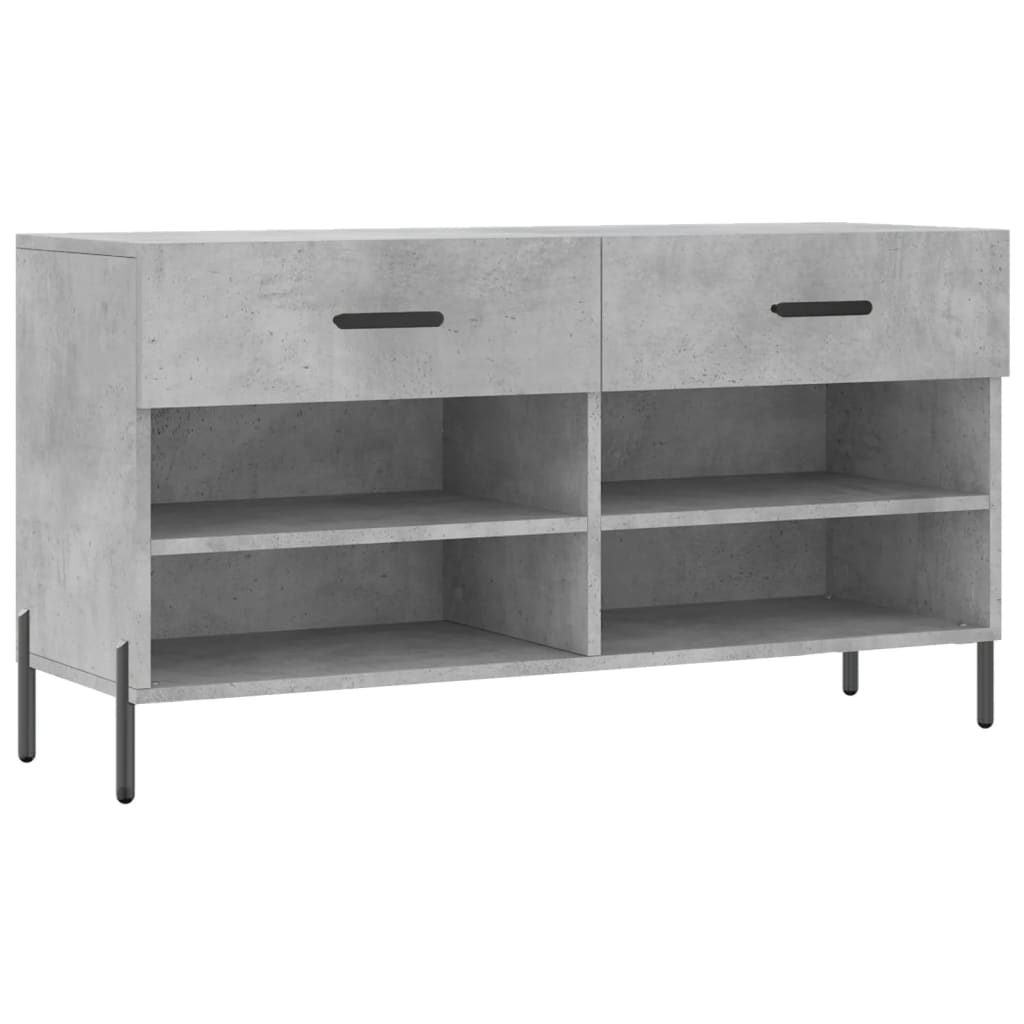 Schuhbank Betongrau 102x35x55 cm Holzwerkstoff - Pazzar.ch