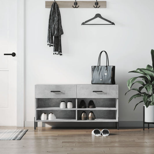 Schuhbank Betongrau 102x35x55 cm Holzwerkstoff - Pazzar.ch