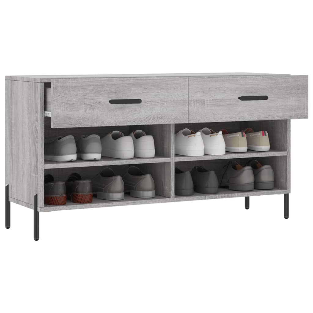 Schuhbank Grau Sonoma 102x35x55 cm Holzwerkstoff - Pazzar.ch