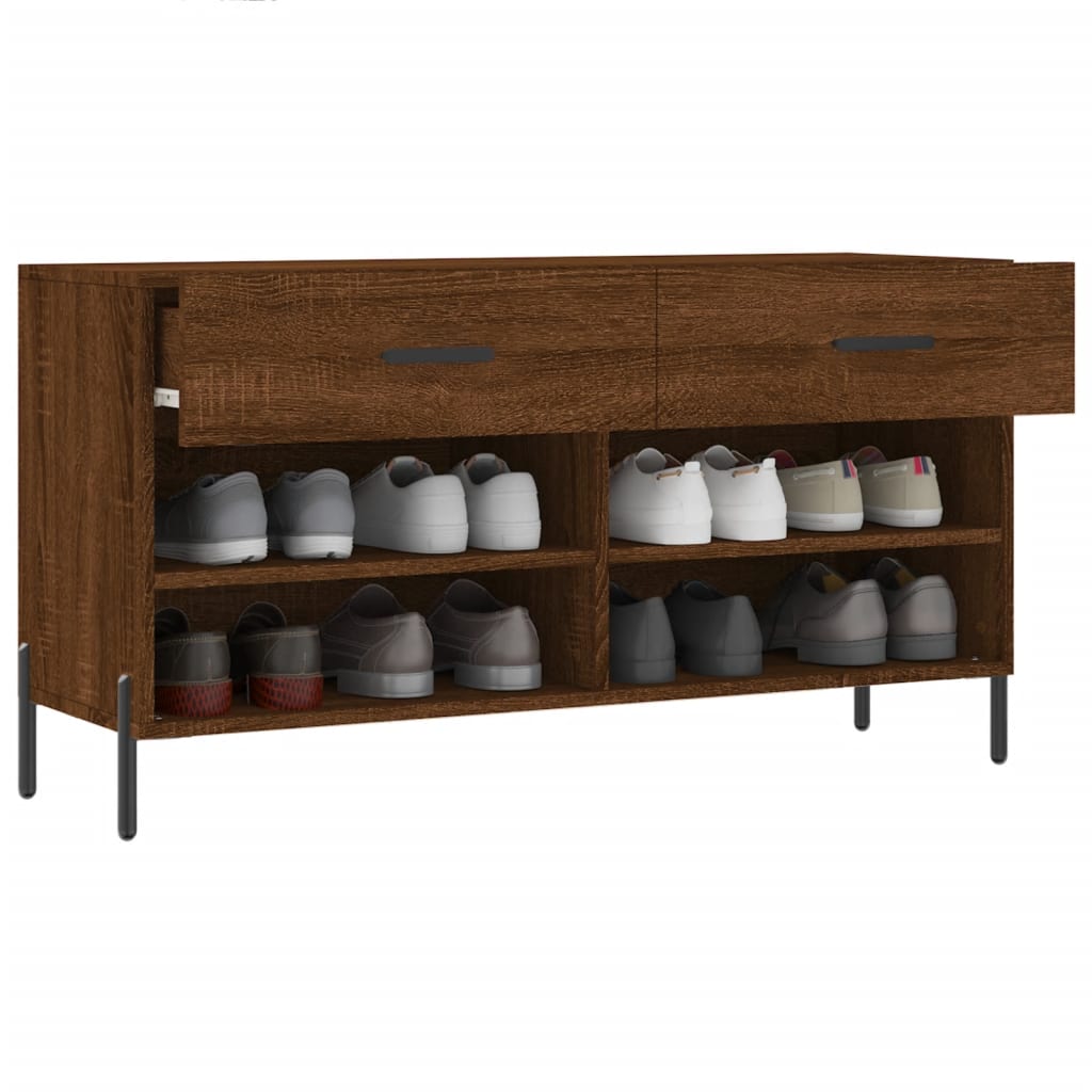 Schuhbank Braun Eichen-Optik 102x35x55 cm Holzwerkstoff - Pazzar.ch