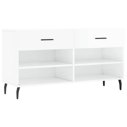 Schuhbank Hochglanz-Weiß 102x35x55 cm Holzwerkstoff - Pazzar.ch