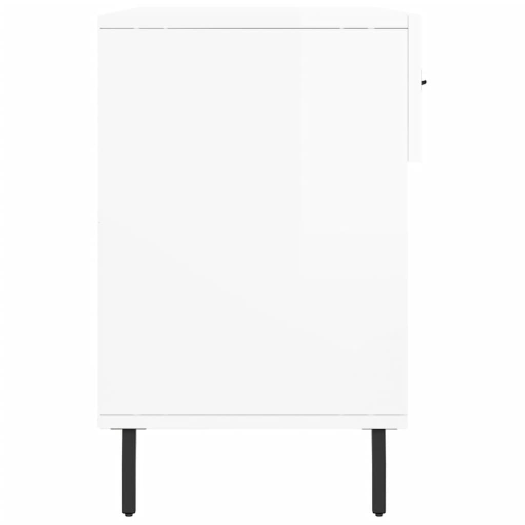 Schuhbank Hochglanz-Weiß 102x35x55 cm Holzwerkstoff - Pazzar.ch