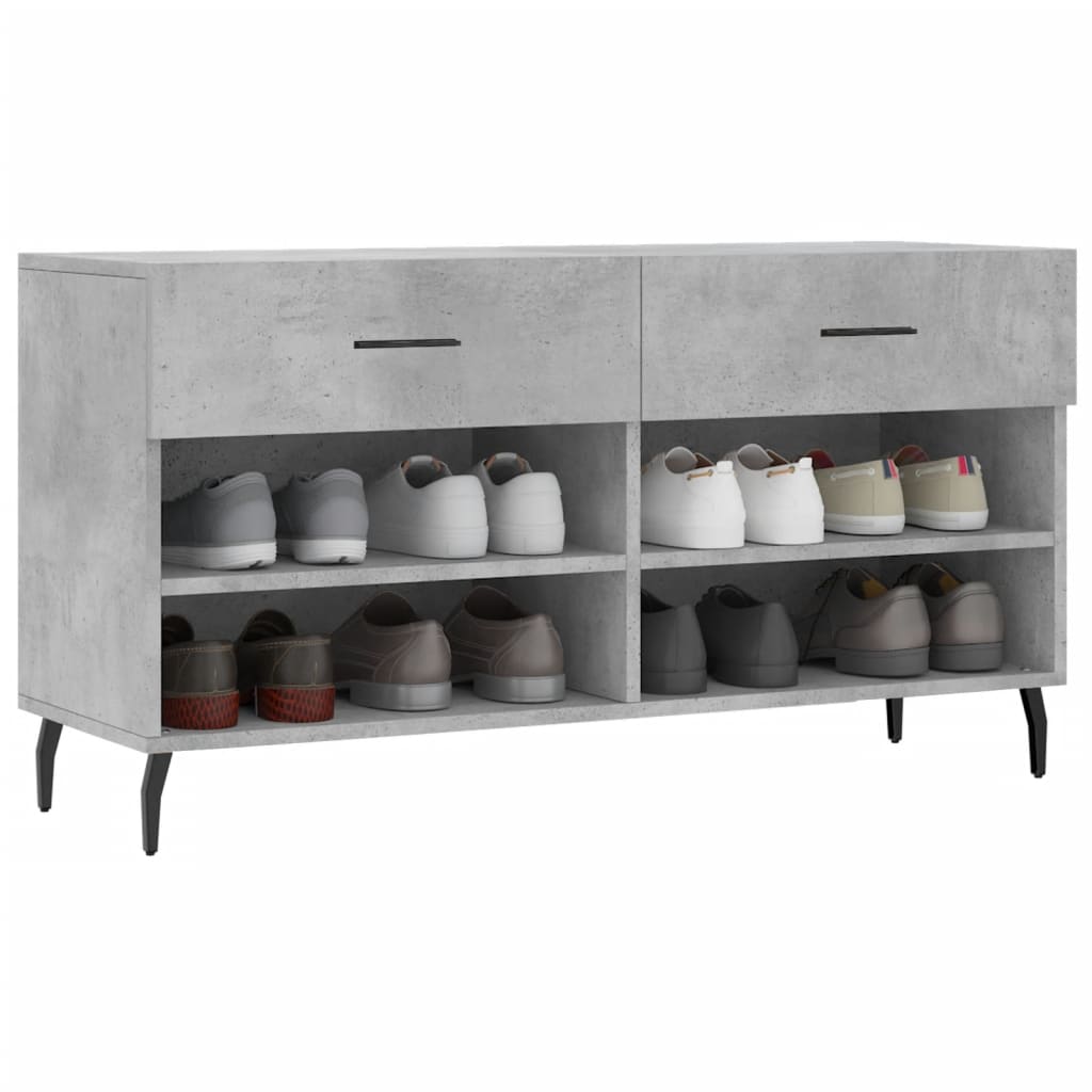 Schuhbank Betongrau 102x35x55 cm Holzwerkstoff - Pazzar.ch