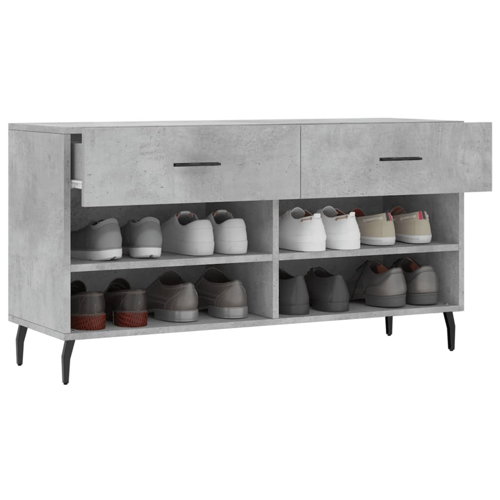 Schuhbank Betongrau 102x35x55 cm Holzwerkstoff - Pazzar.ch