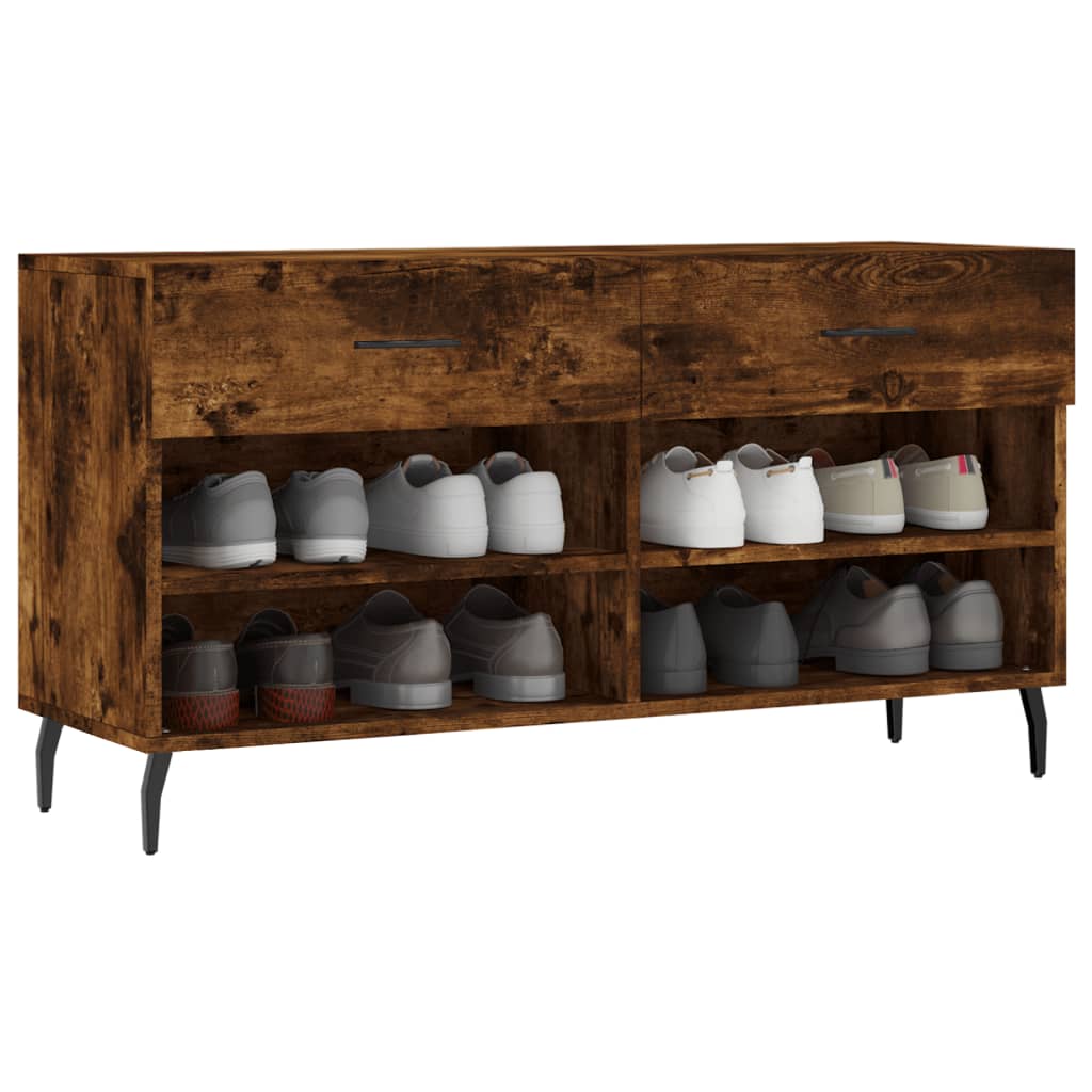 Schuhbank Räuchereiche 102x35x55 cm Holzwerkstoff - Pazzar.ch