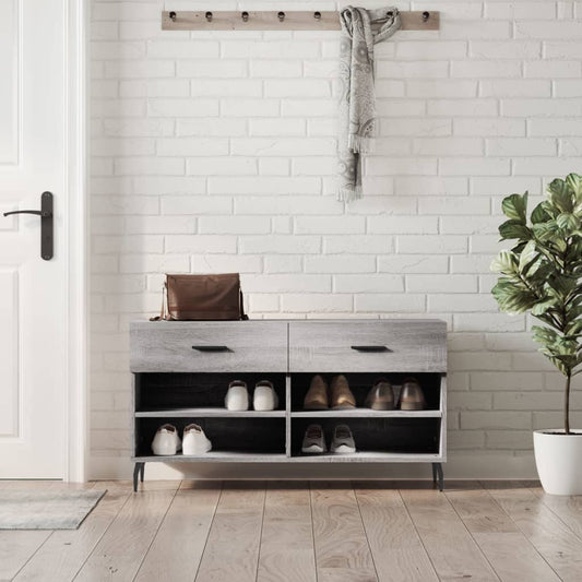 Schuhbank Grau Sonoma 102x35x55 cm Holzwerkstoff - Pazzar.ch