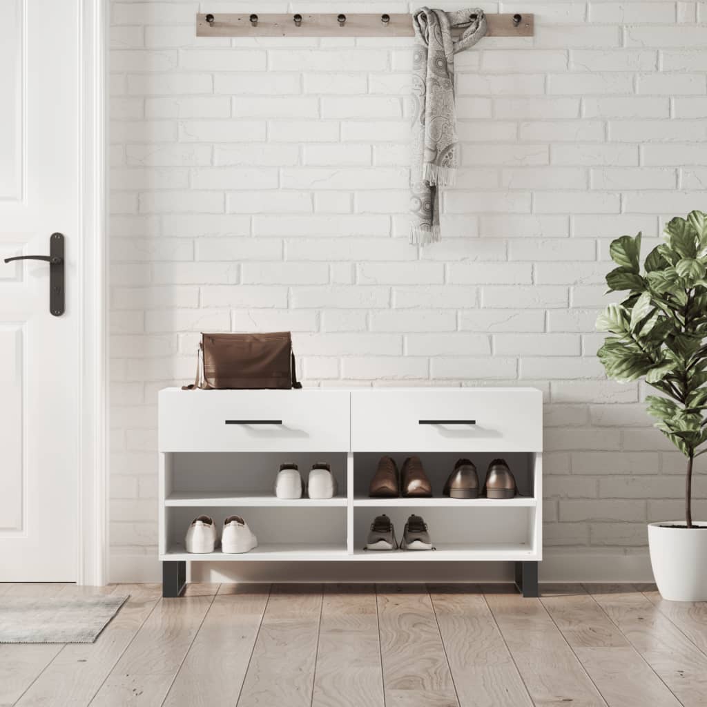 Schuhbank Weiß 102x35x55 cm Holzwerkstoff - Pazzar.ch