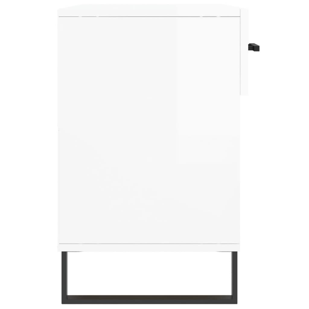 Schuhbank Hochglanz-Weiß 102x35x55 cm Holzwerkstoff - Pazzar.ch