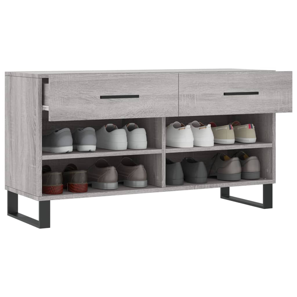 Schuhbank Grau Sonoma 102x35x55 cm Holzwerkstoff - Pazzar.ch