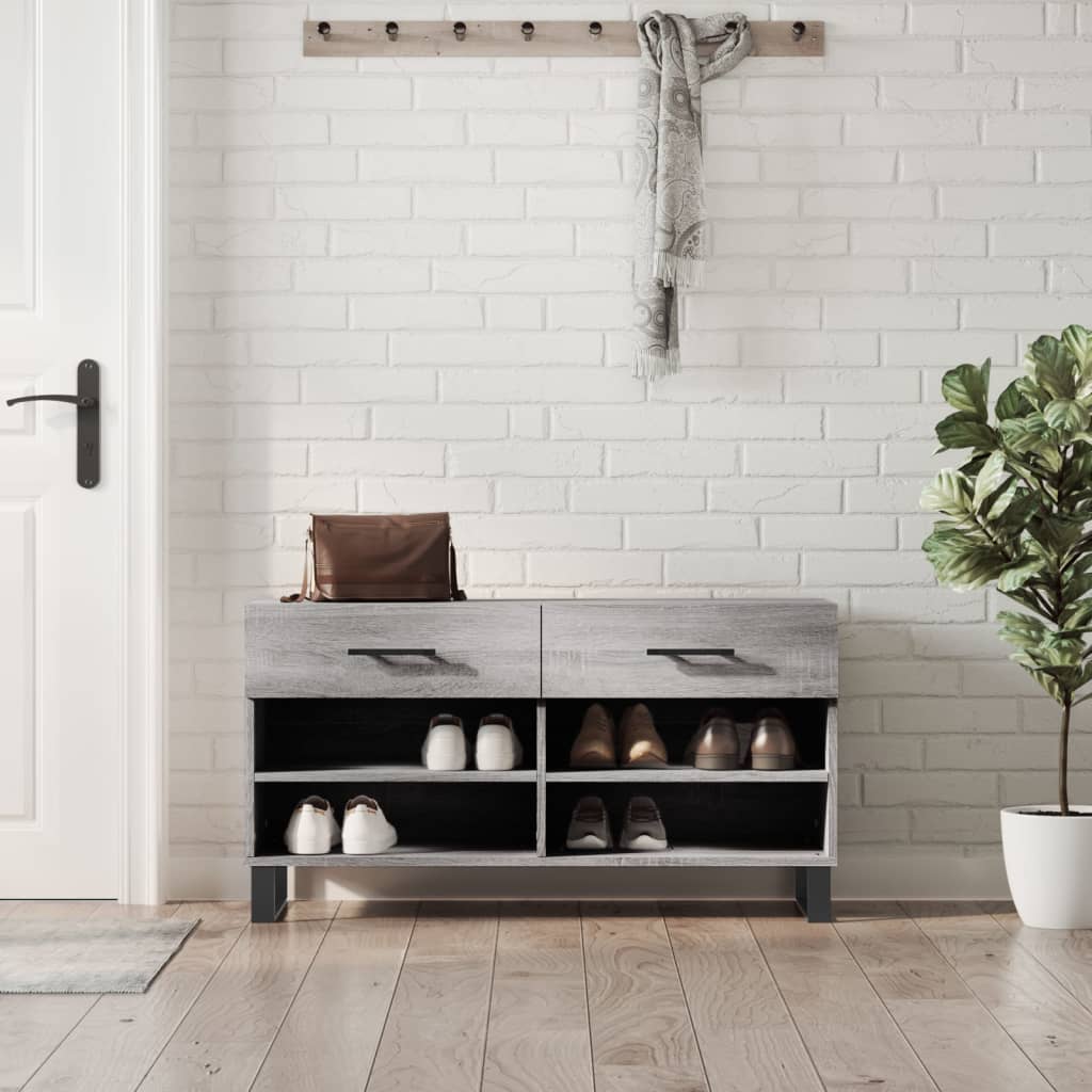 Schuhbank Grau Sonoma 102x35x55 cm Holzwerkstoff - Pazzar.ch
