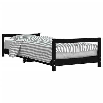 Kinderbett Schwarz 90x190 cm Massivholz Kiefer - Pazzar.ch