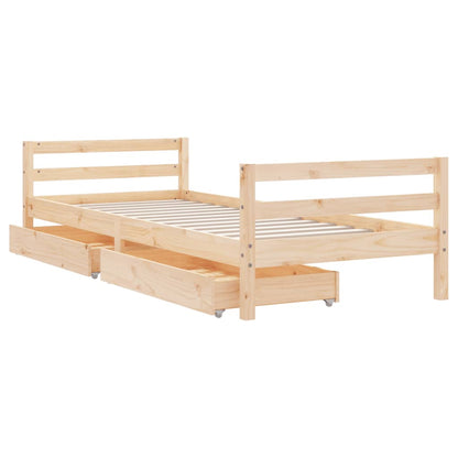 Kinderbett mit Schubladen 90x190 cm Massivholz Kiefer - Pazzar.ch
