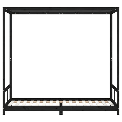 Kinderbett Schwarz 80x200 cm Massivholz Kiefer - Pazzar.ch