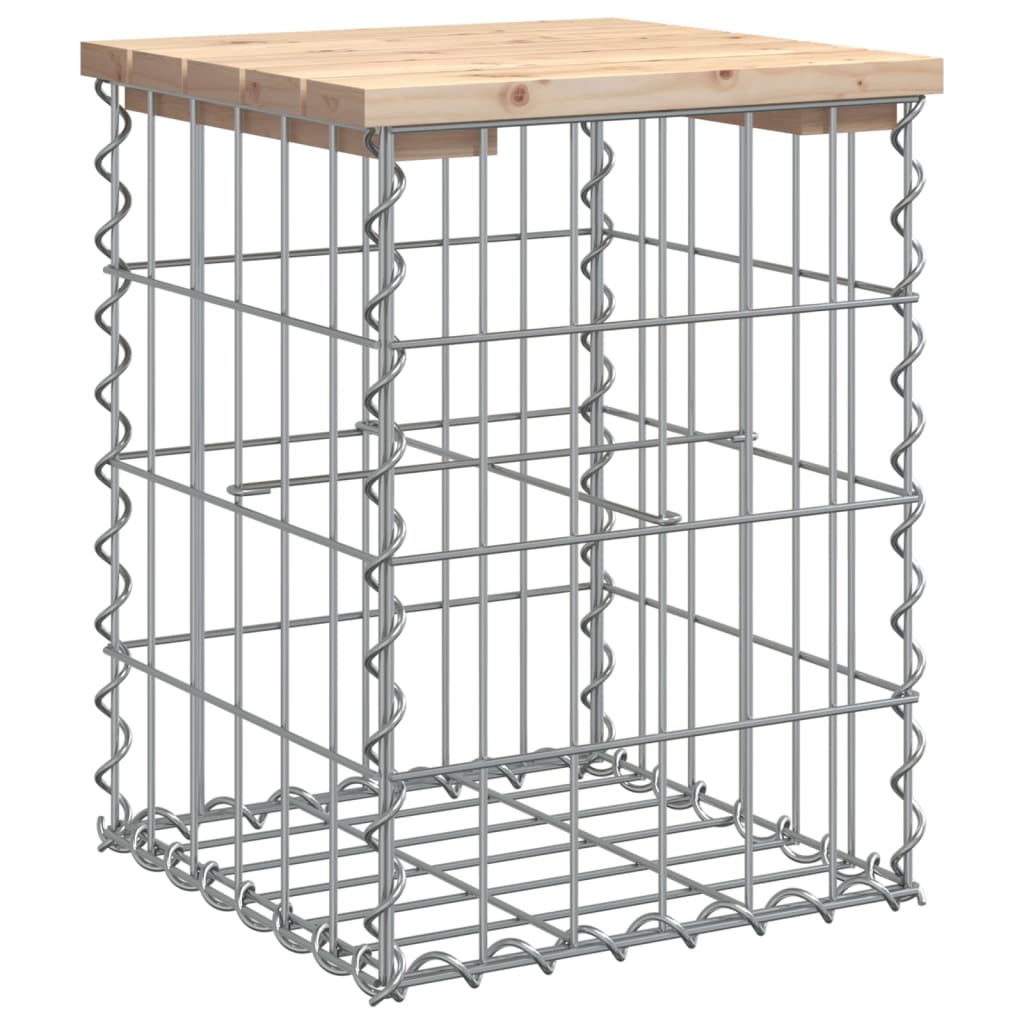 Gartenbank aus Gabionen 33x31x42 cm Massivholz Kiefer - Pazzar.ch