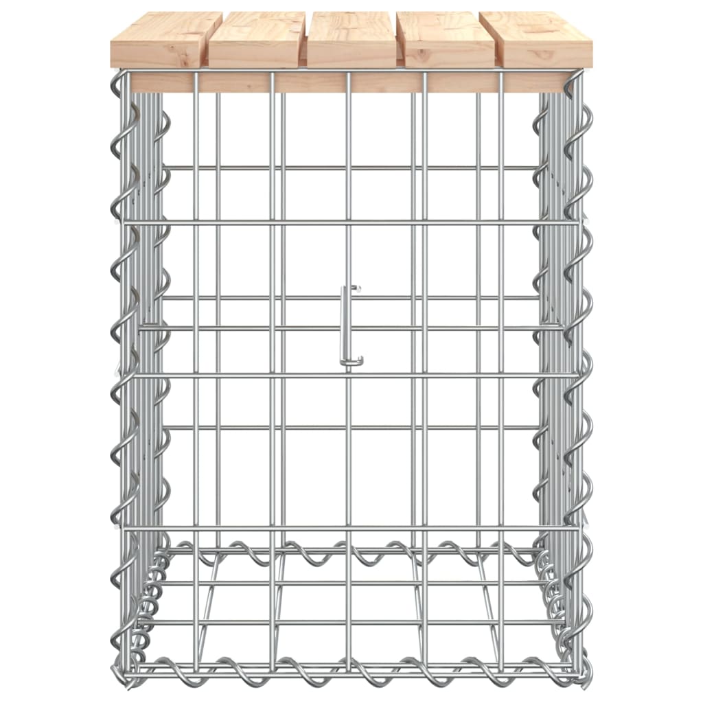 Gartenbank aus Gabionen 33x31x42 cm Massivholz Kiefer - Pazzar.ch