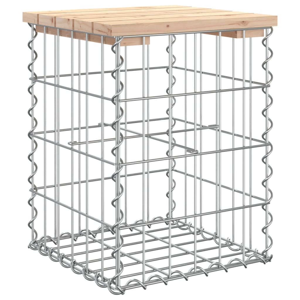 Gartenbank aus Gabionen 33x31x42 cm Massivholz Kiefer - Pazzar.ch