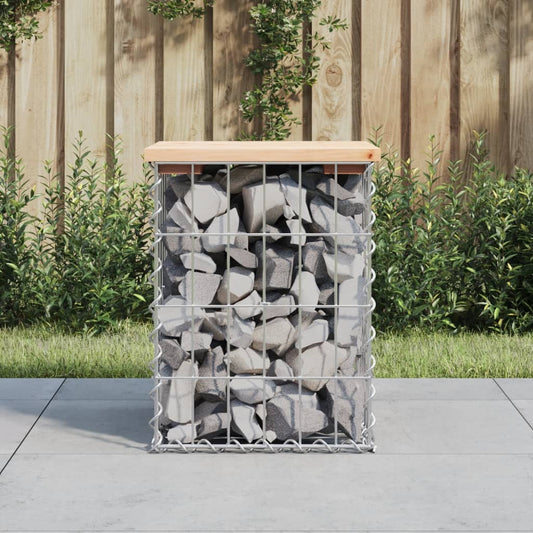 Gartenbank aus Gabionen 33x31x42 cm Massivholz Kiefer - Pazzar.ch
