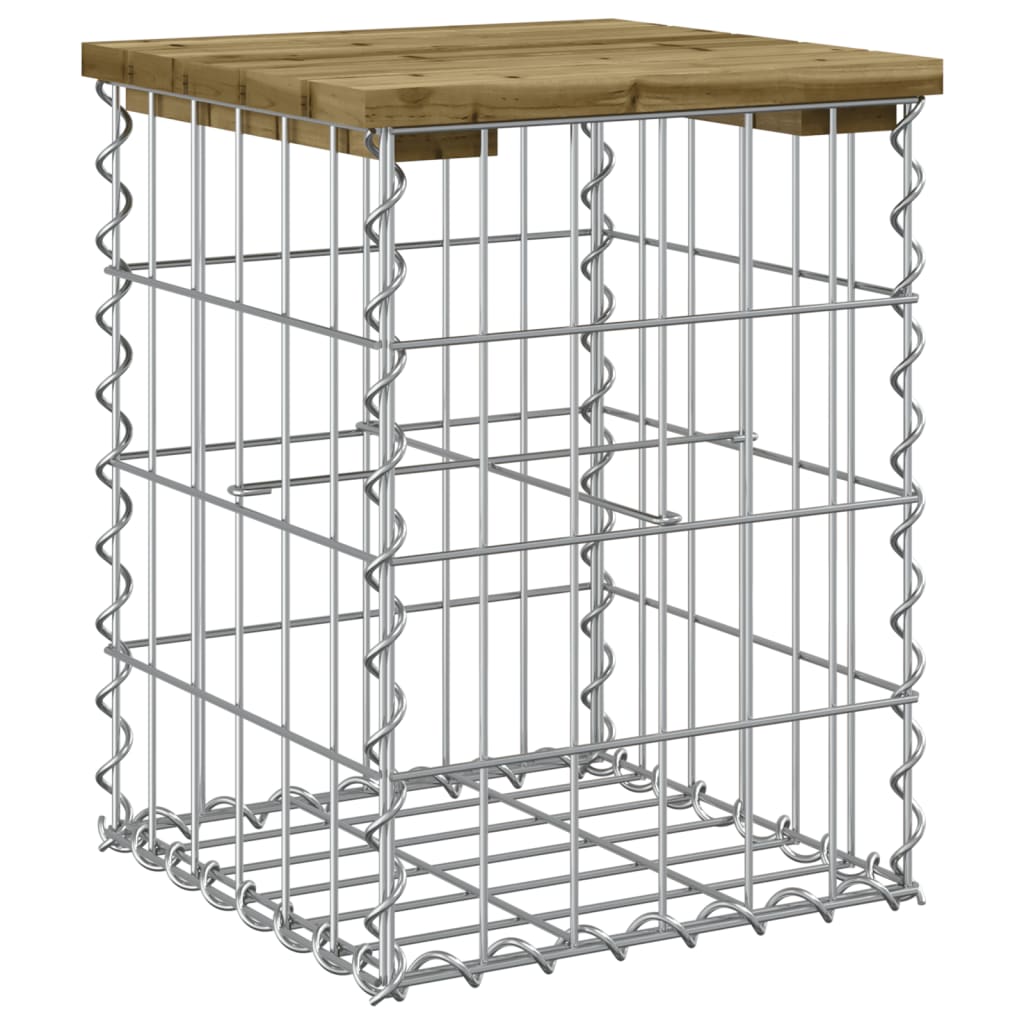 Gartenbank aus Gabionen 33x31x42 cm Kiefernholz Imprägniert - Pazzar.ch