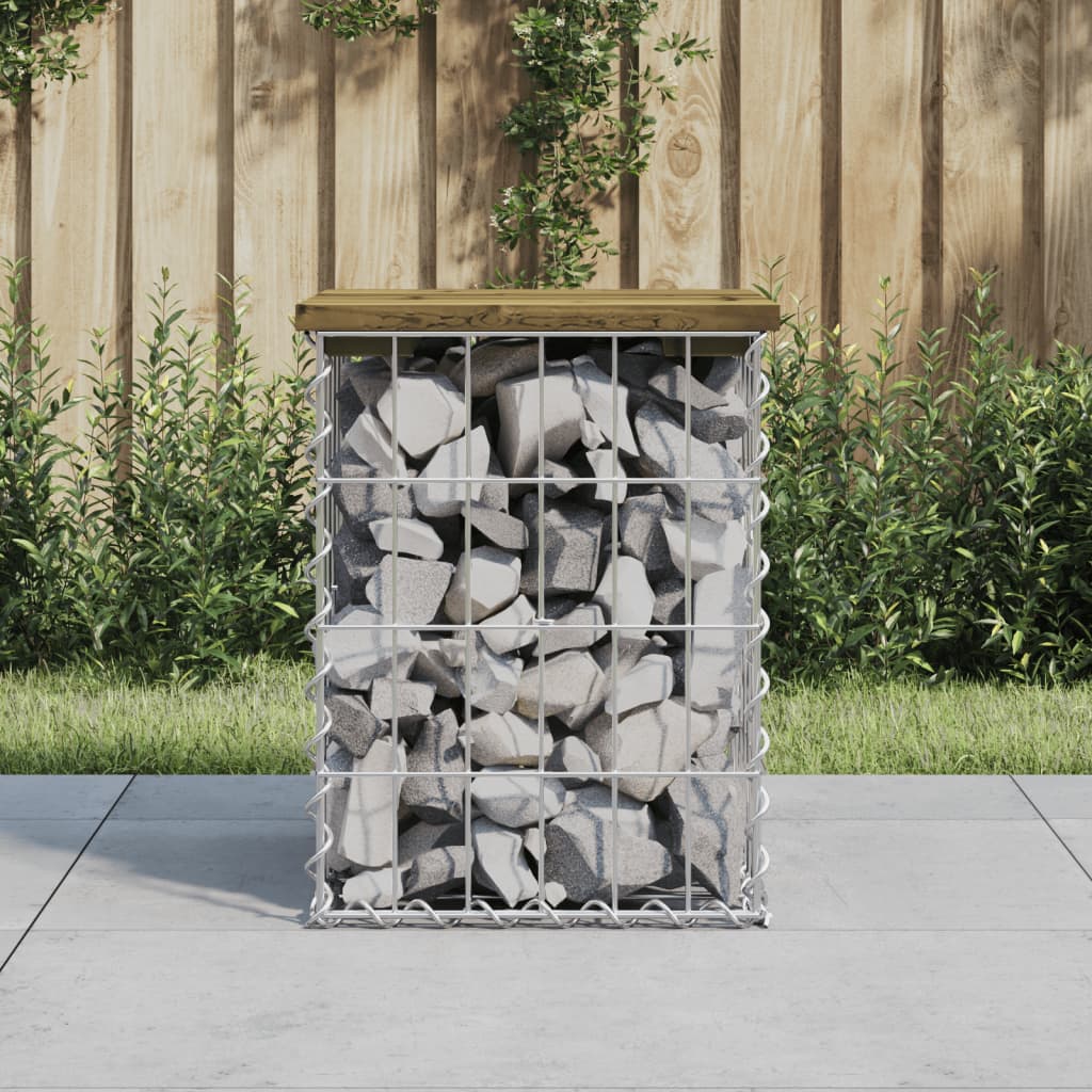 Gartenbank aus Gabionen 33x31x42 cm Kiefernholz Imprägniert - Pazzar.ch
