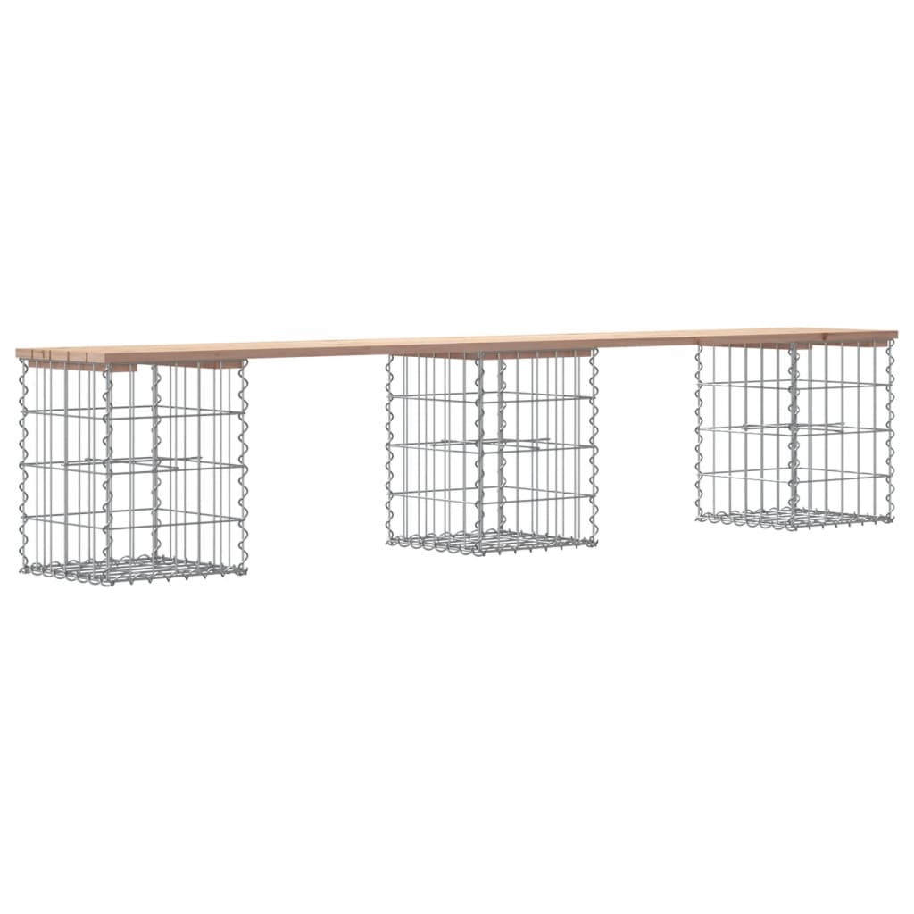 Gartenbank aus Gabionen 203x31x42 cm Massivholz Kiefer - Pazzar.ch